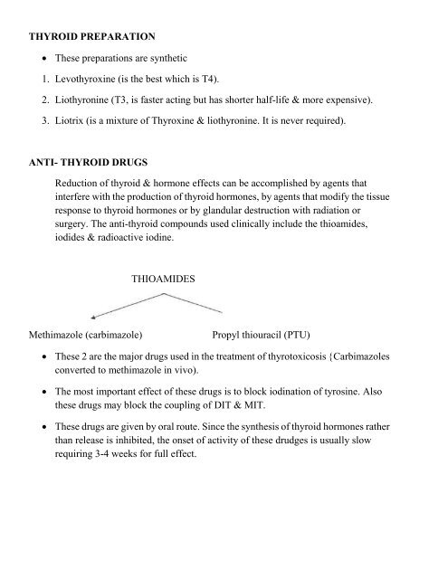 THYROID HORMONEs& ANTITHYROID DRUGS