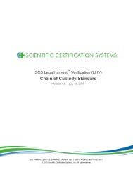 Chain of Custody Standard - SCS Global Services