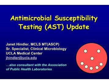 (AST) Update by Janet Hindler, MCLS MT(ASCP) - SWACM