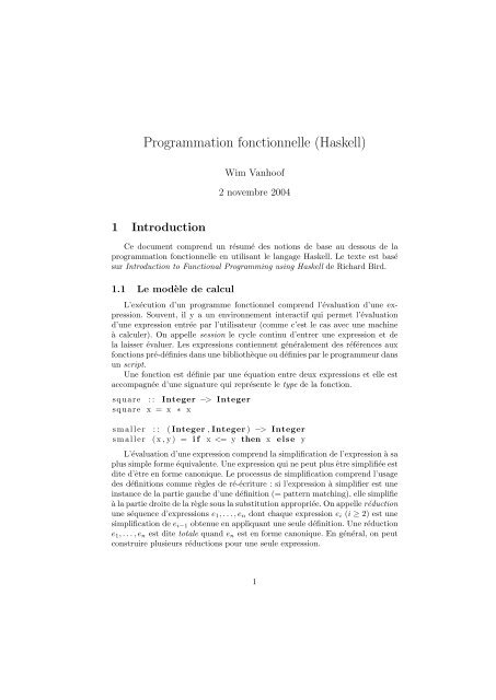 Programmation fonctionnelle (Haskell)