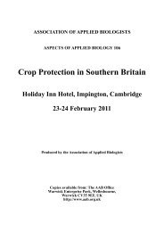 Crop Protection in Southern Britain - Association of Applied Biologists