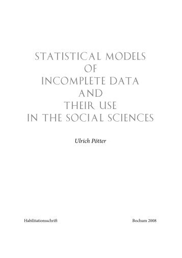 statistical models of incomplete data and their use in the social ...