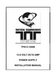 tps13-10sw 13.8 volt dc10 amp power supply installation manual
