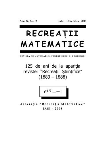 Revista (format .pdf, 1.2 MB) - RecreaÅ£ii Matematice