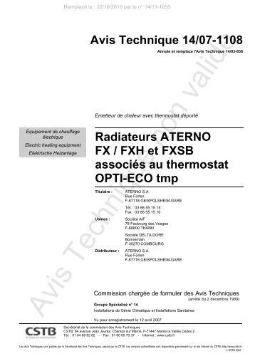 Avis technique 14/07-1108 - CSTB