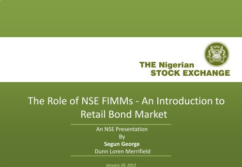 An Introduction to Retail Bond Market - The Nigerian Stock Exchange