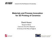 Materials and Process Innovation for 3D Printing of Ceramics David ...