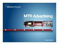 MTR Advertising Media Kit 2011 - JCDecaux Group
