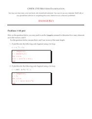 CHEN 1703 MIDTERM EXAMINATION Problem 1 (10 pts)