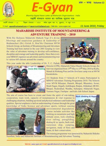 maharishi institute of mountaineering & adventure ... - E-gyan.net