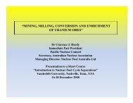 mining, milling, conversion and enrichment of uranium ores