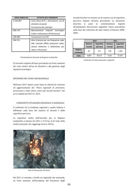 Rapporto stato foreste al 31 dicembre 2011 - Ersaf