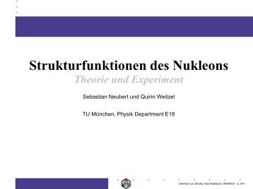 Kinematik: Tiefinelastische Streuung - Physik-Department E18