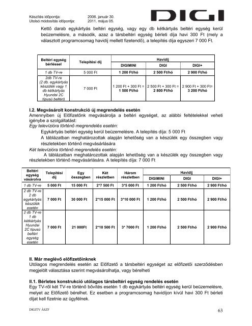 DIGI TÃVKÃZLÃSI ÃS SZOLGÃLTATÃ KFT. âDIGI TVâ DIGITÃLIS ...