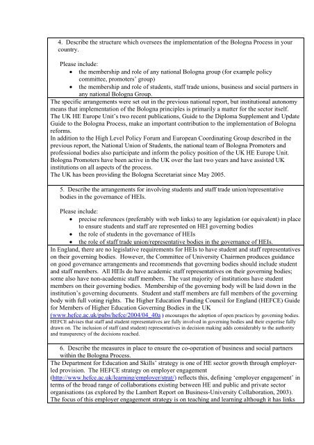 BOLOGNA PROCESS - UK England, Wales & Northern Ireland