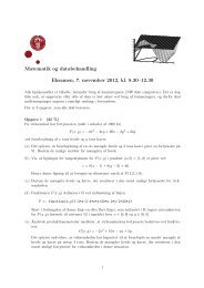 Matematik og databehandling Eksamen, 7. november 2012, kl. 8.30 ...