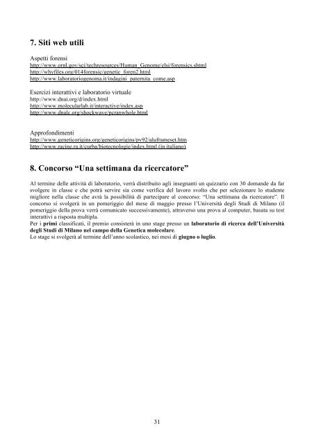 Chi Ã¨ il colpevole? - CusMiBio - UniversitÃ  degli Studi di Milano