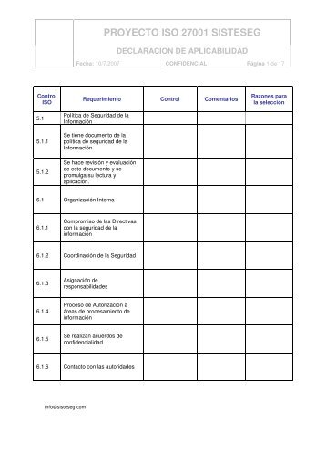 Declaracion de aplicabilidad