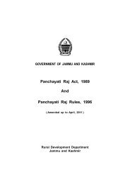J&K Panchayati Raj Act 1989 and Rules 1996 - Directorate of Rural ...