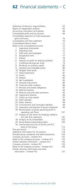 Report & accounts 2002 in full - Unilever