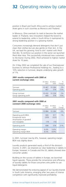 Report & accounts 2002 in full - Unilever