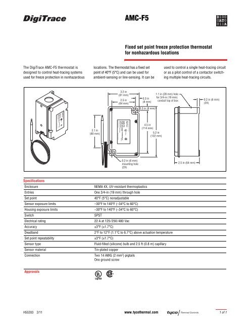 AMC-F5 Datasheet - Pentair Thermal Controls