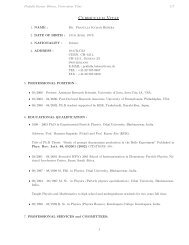 Curriculum Vitae - Department of Physics & Astronomy - University ...