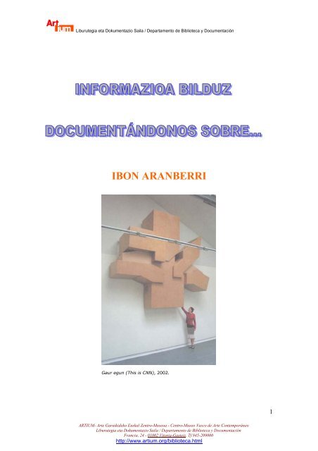 IBON ARANBERRI - Biblioteca Centro de DocumentaciÃ³n - Artium