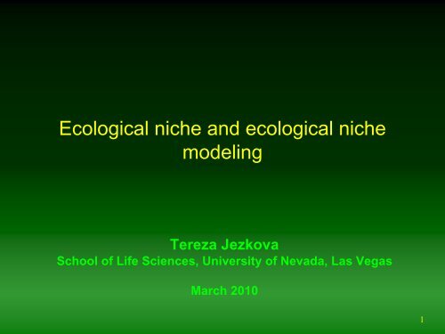 Ecological niche modeling