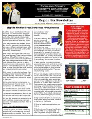 Region Six Newsletter - Richland County Sheriff's Department