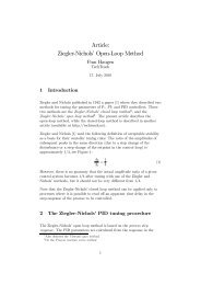Article: Ziegler-Nichols' Open-Loop Method