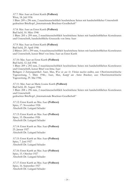 Inventar Nachlass Ernst Kurth - Institut für Musikwissenschaft ...