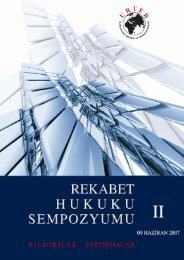 rekabet hukukunun Ã¶zel hukuk aÃ§Ä±sÄ±ndan sonuÃ§larÄ± - URTEB