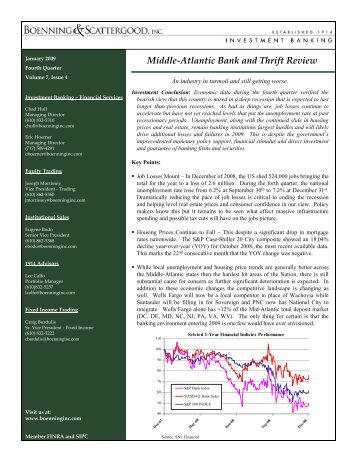 Middle-Atlantic Bank and Thrift Review - Boenning & Scattergood