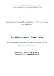 Relazione Anno di Formazione Scuola Materna - Territorio Scuola