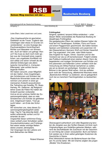 Ausgabe 29 04/2009 - Realschule Boxberg