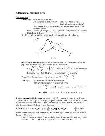 9. Struktura a vlastnosti plynÅ¯