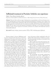 Infliximab treatment in Psoriatic Arthritis: our experience - Acta Bio ...