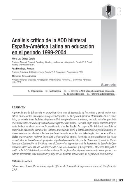 Análisis crítico de la AOD bilateral España-América Latina en ...