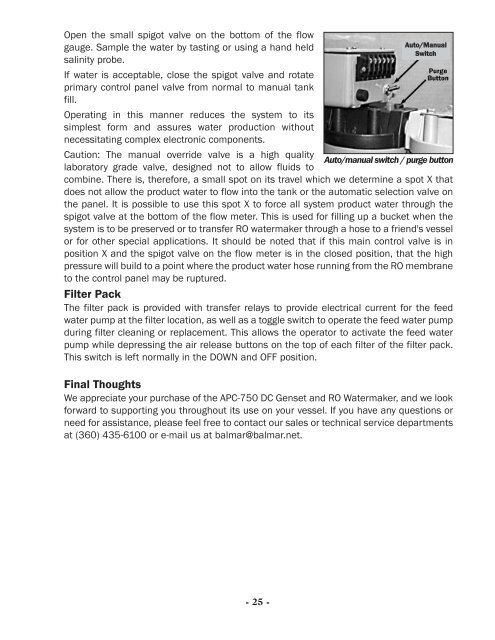 DC Genset / Watermaker Manual - Balmar