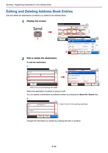 1 Display the screen. - UTAX UK