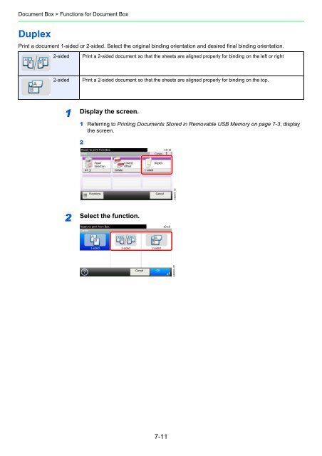 1 Display the screen. - UTAX UK