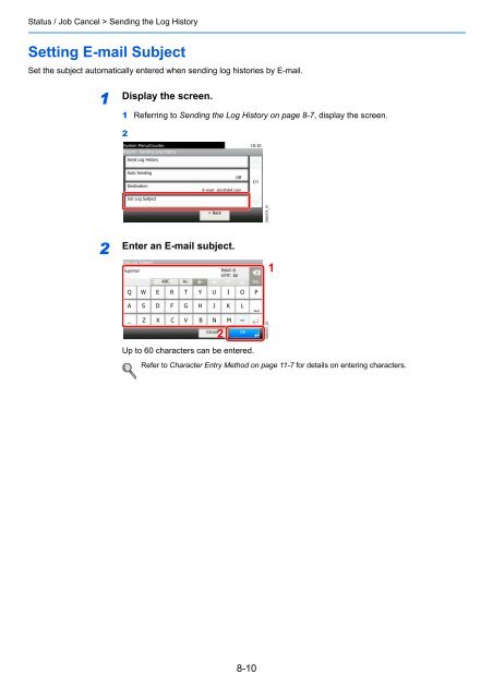 1 Display the screen. - UTAX UK