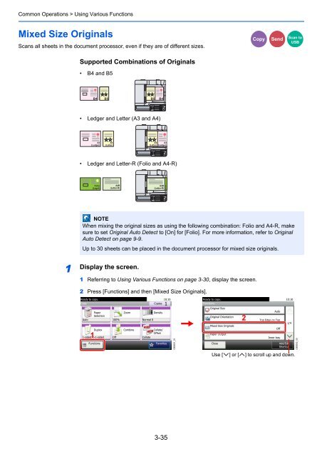 1 Display the screen. - UTAX UK