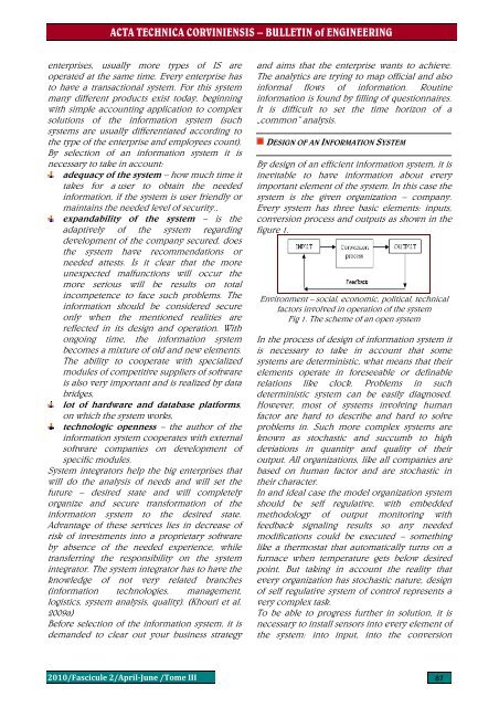 ACTA TECHNICA CORVINIENSIS - Bulletin of Engineering