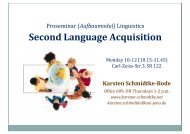 Second Language Acquisition - Karsten Schmidtke-Bode