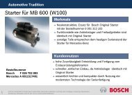Starter fÃ¼r MB 600 (W100) - Bosch Automotive Tradition