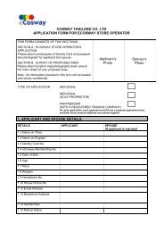 COSWAY THAILAND CO. LTD APPLICATION FORM ... - eCosway