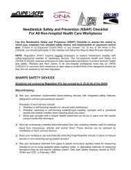 Needlestick Safety and Prevention (NSAP) Checklist For ... - OPSEU