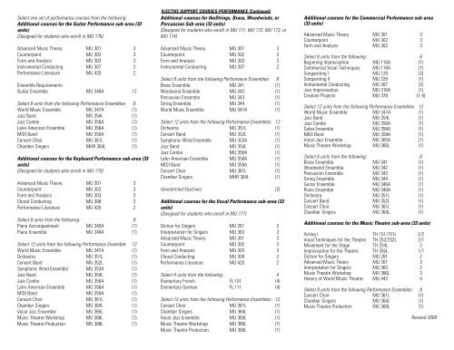 2009 CURRICULUM SHEET - College of Letters, Arts, and Social ...